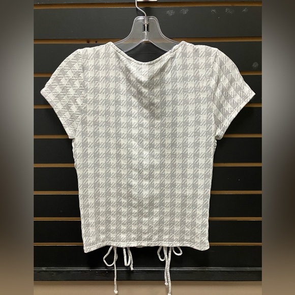 Cream Ruched Tie Front Blouse - Picture 3 of 3